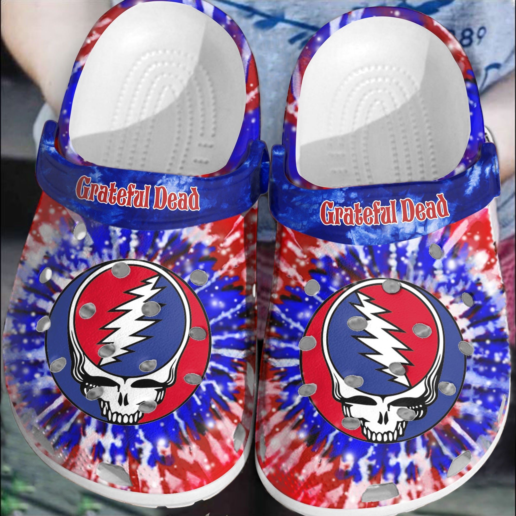 Grateful Dead Band Clog Omber A124 Gift For Lover Rubber Crocs Crocband Clogs, Comfy Footwear