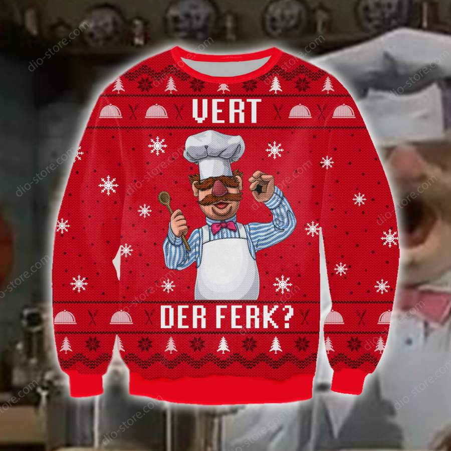 VERT DER FERK KNITTING PATTERN 3D PRINT UGLY SWEATER