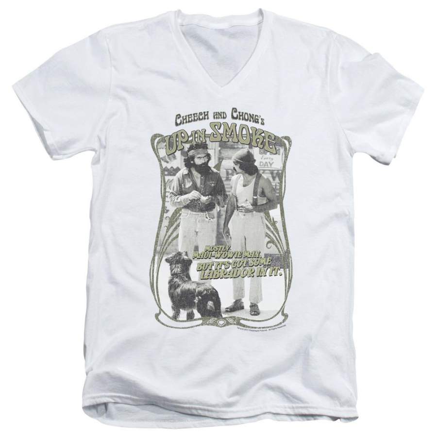 Up In Smoke Labrador Men’s V-Neck T-Shirt