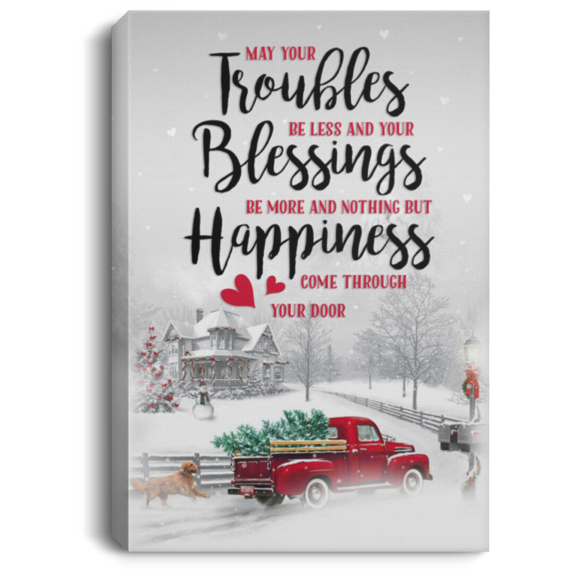 ViticStore™ Blessing And Happiness – Christmas canvas for decor, gift for family, home decor, christmas gift