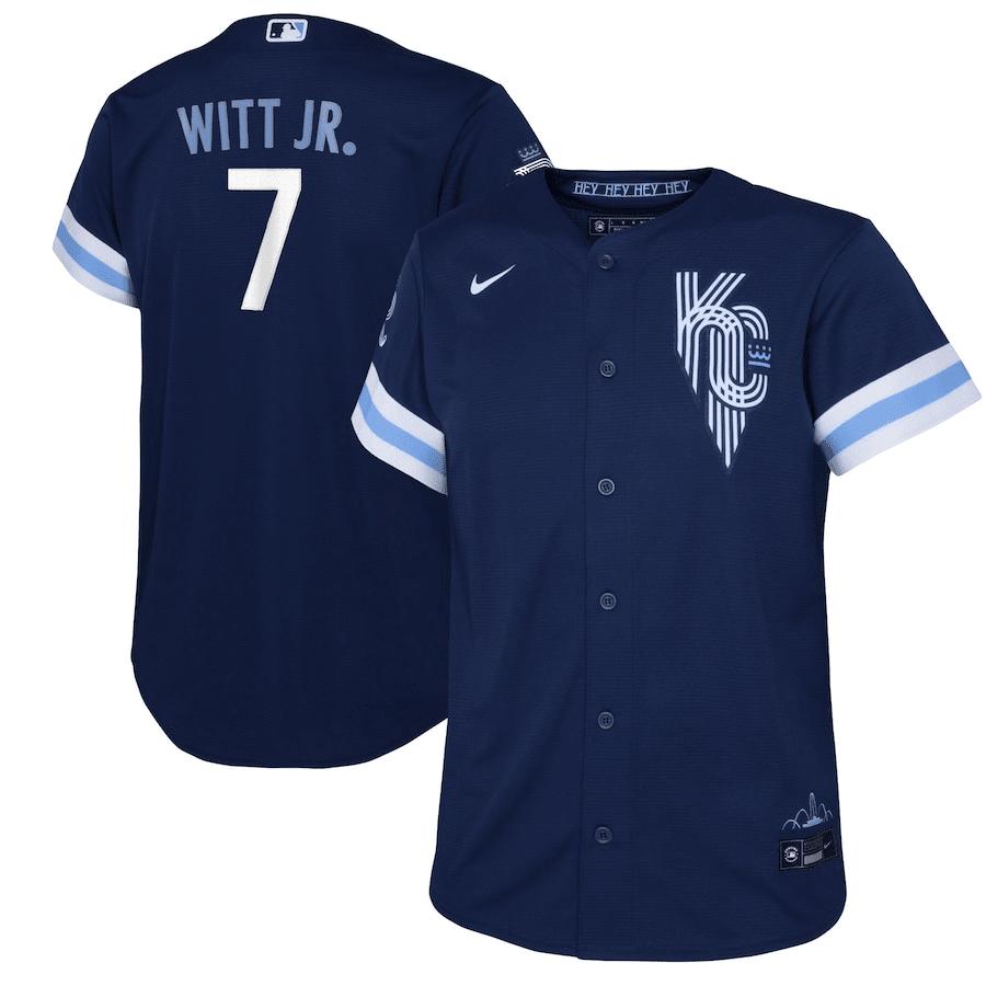 Bobby Witt Jr. 7 Kansas City Royals Youth 2022-23 City Connect Jersey – Navy