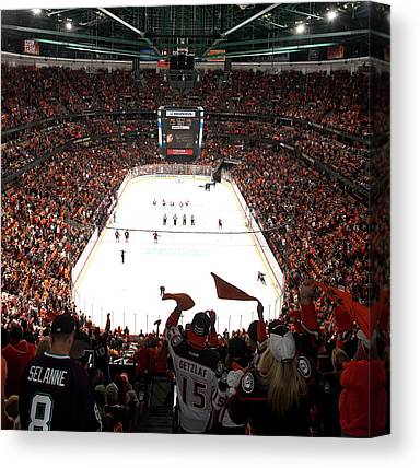 Calgary Flames V Anaheim Ducks Game Debora Robinson Canvas Print