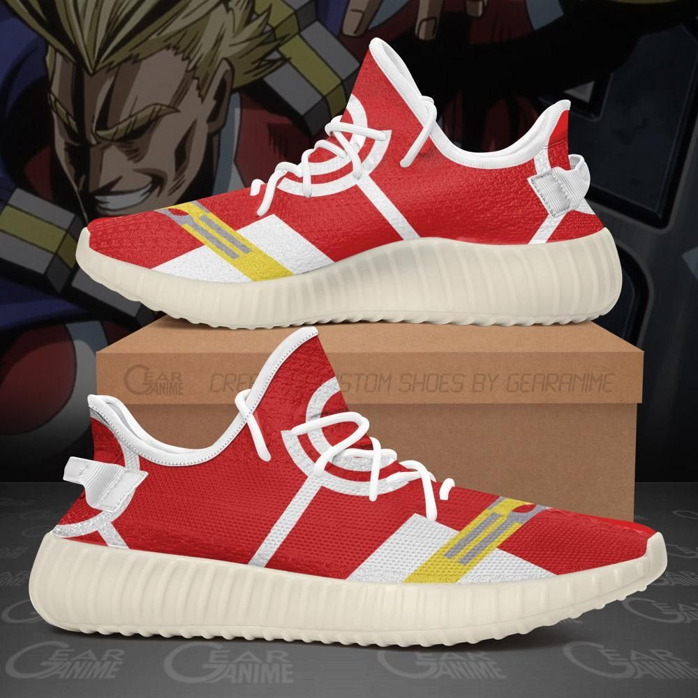 All Might Yeezy Shoes Silver Ace My Hero Academia Sneakers V10