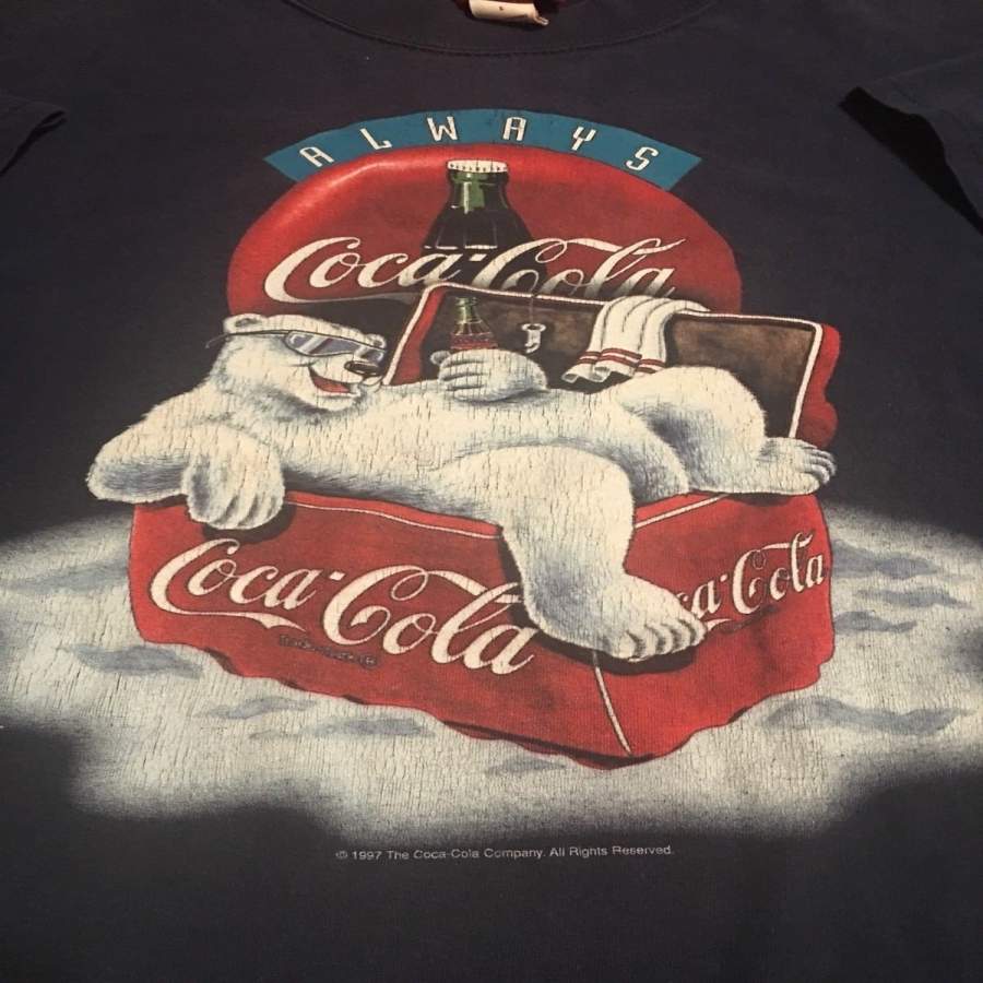 Vintage 90 s Coca Cola Polar Bear Soft Drink Mens T Shirt Size S-3xl