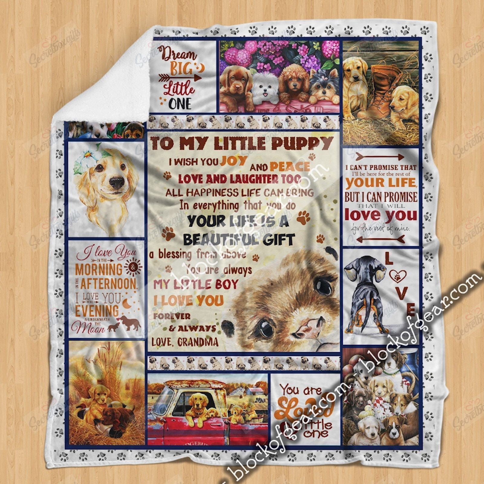 To My Little Puppy Grandma Gs-Cl-Ml0303 Fleece Blanket