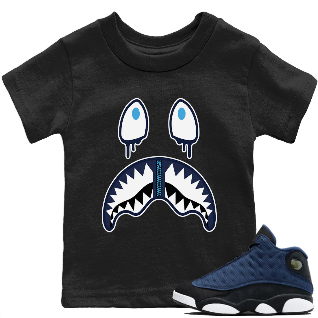 Shark Face T-Shirt – Air Jordan 13 Brave Blue Baby & Youth