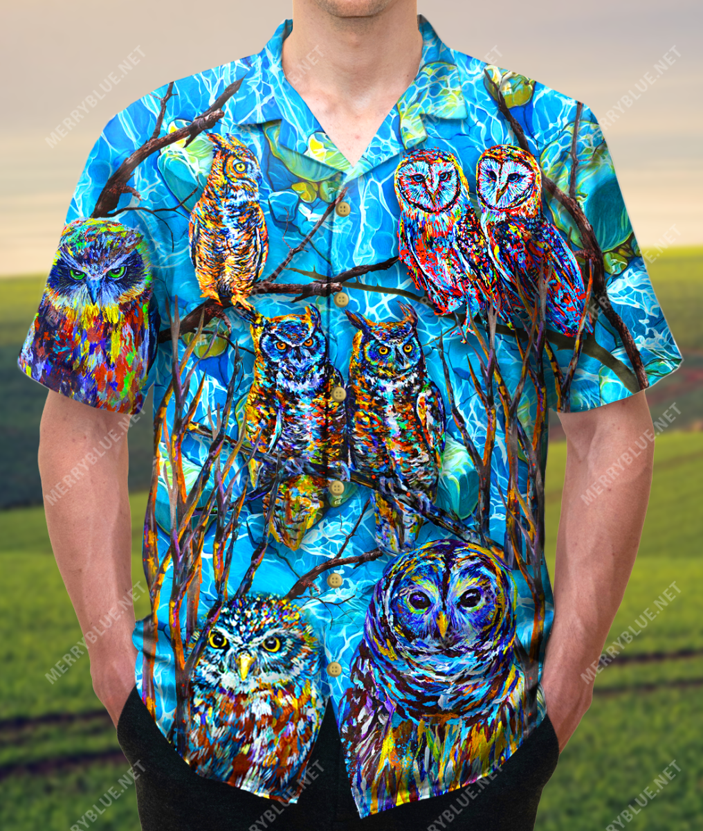 Day Is Over Night Has Come Owl Unisex Hawaii Shirt Ha58969