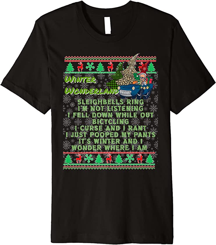 Winter Wonderland Biden Carol Trump Ugly Christmas Sweater Premium T-Shirt