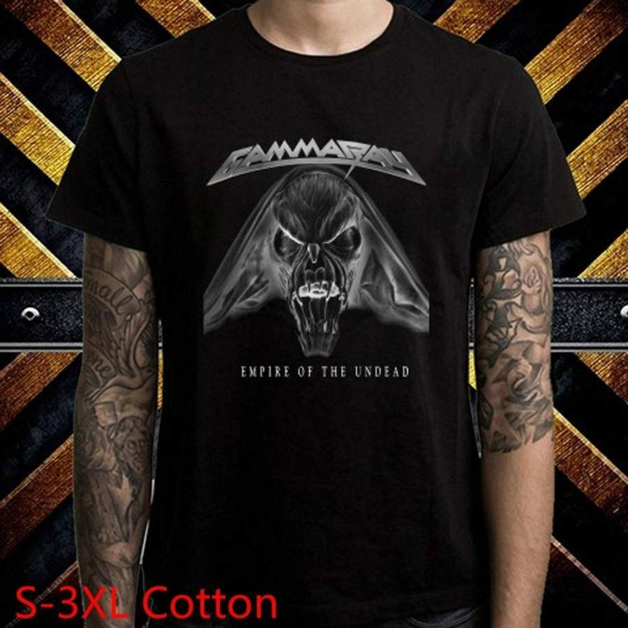 Gamma Ray Empire of the Undead Metal Rock Band Mens T-Shirt Fashion Black Cotton Tees Size S-3XL