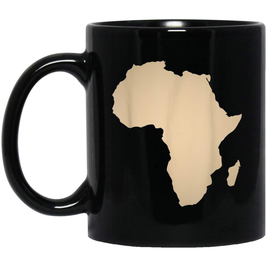 Africa Beige Tan African Continent Map Top Black Mug