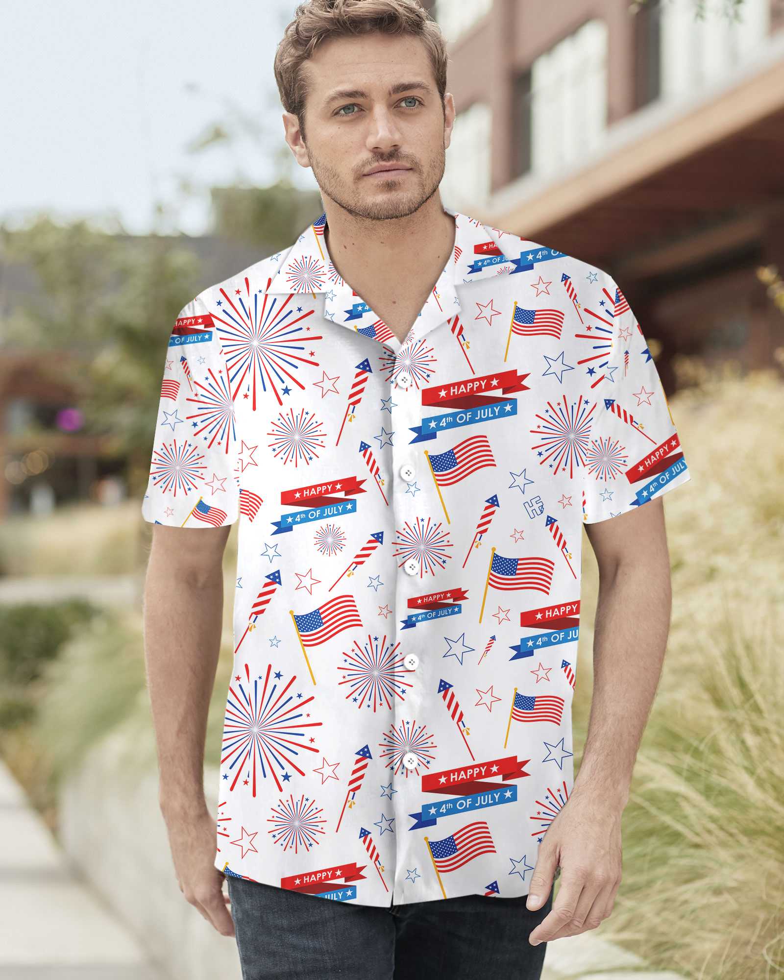 4Th Of July Us Pattern Hawaiian Shirt - Pinotee Store