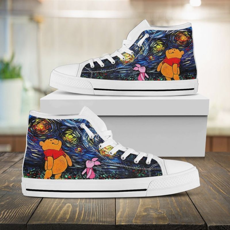 Winnie The Pooh Starry Night 2 High Top Shoes