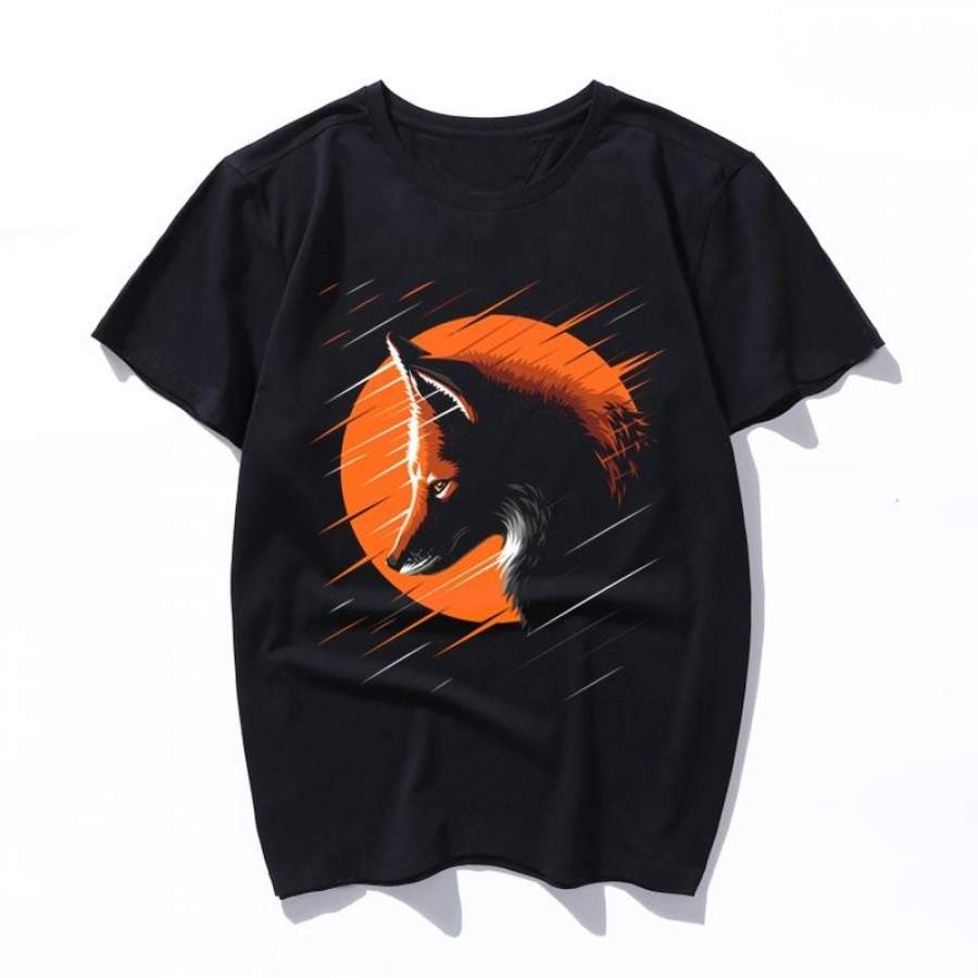 rising fox women t shirt funny new fashion harajuku cartoon men t shirt print ulzzang Graphic male t-shirt female clothes