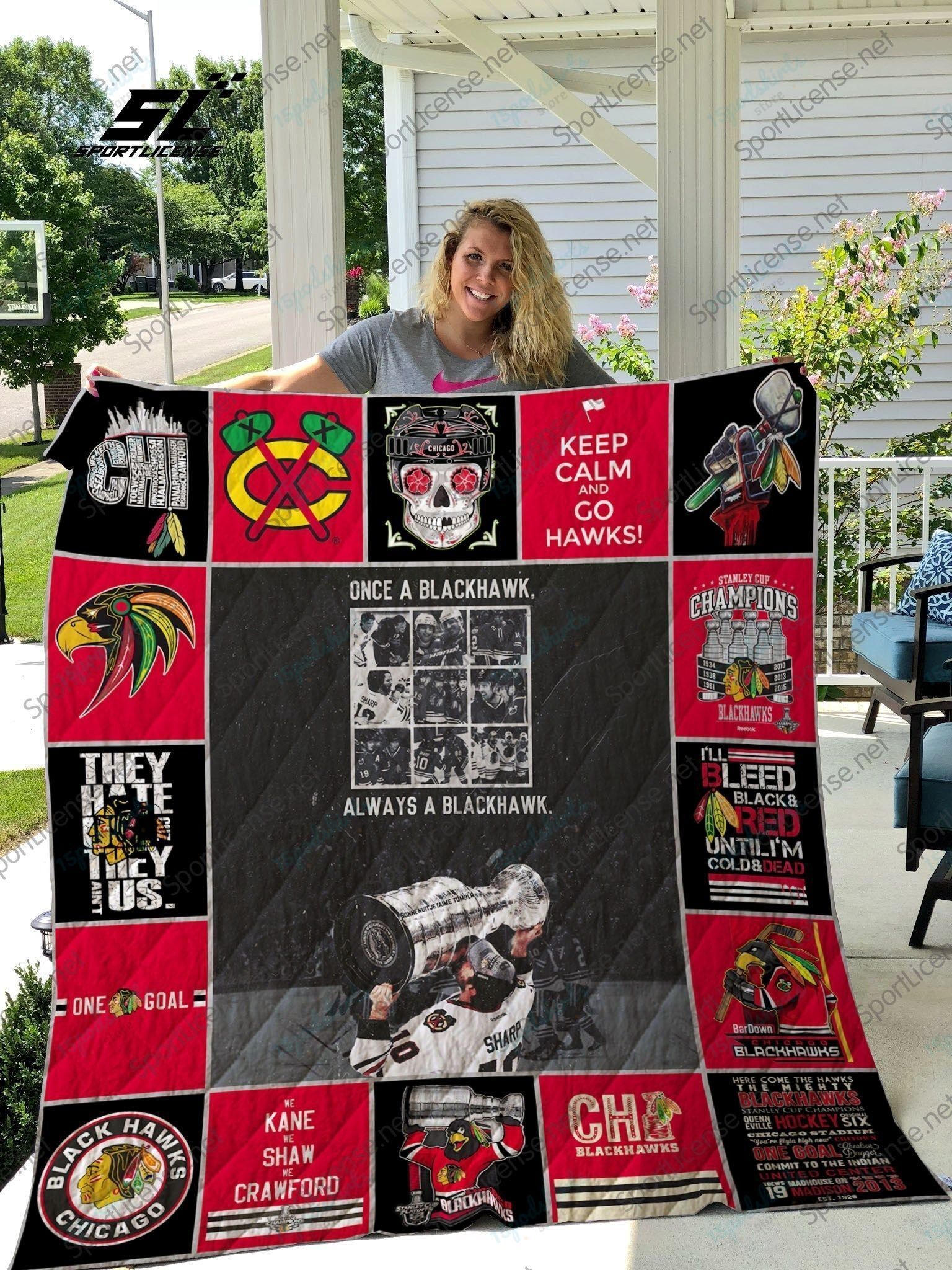 Chicago Blackhawks Quilt Blanket