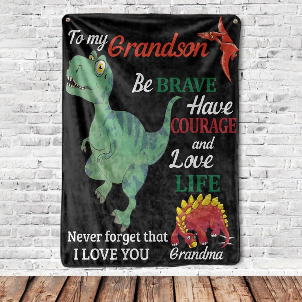 To My Grandson – Never Forget That I Love You Fleece Blanket Gift For Grandson From Grandma Birthday Gift Home Decor Bedding Couch Sofa Soft