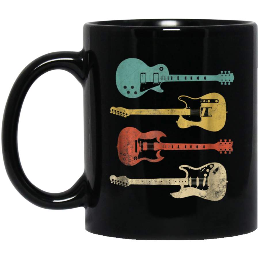 Vintage Electric Guitars Distressed Men Women Kids Coffee Mug