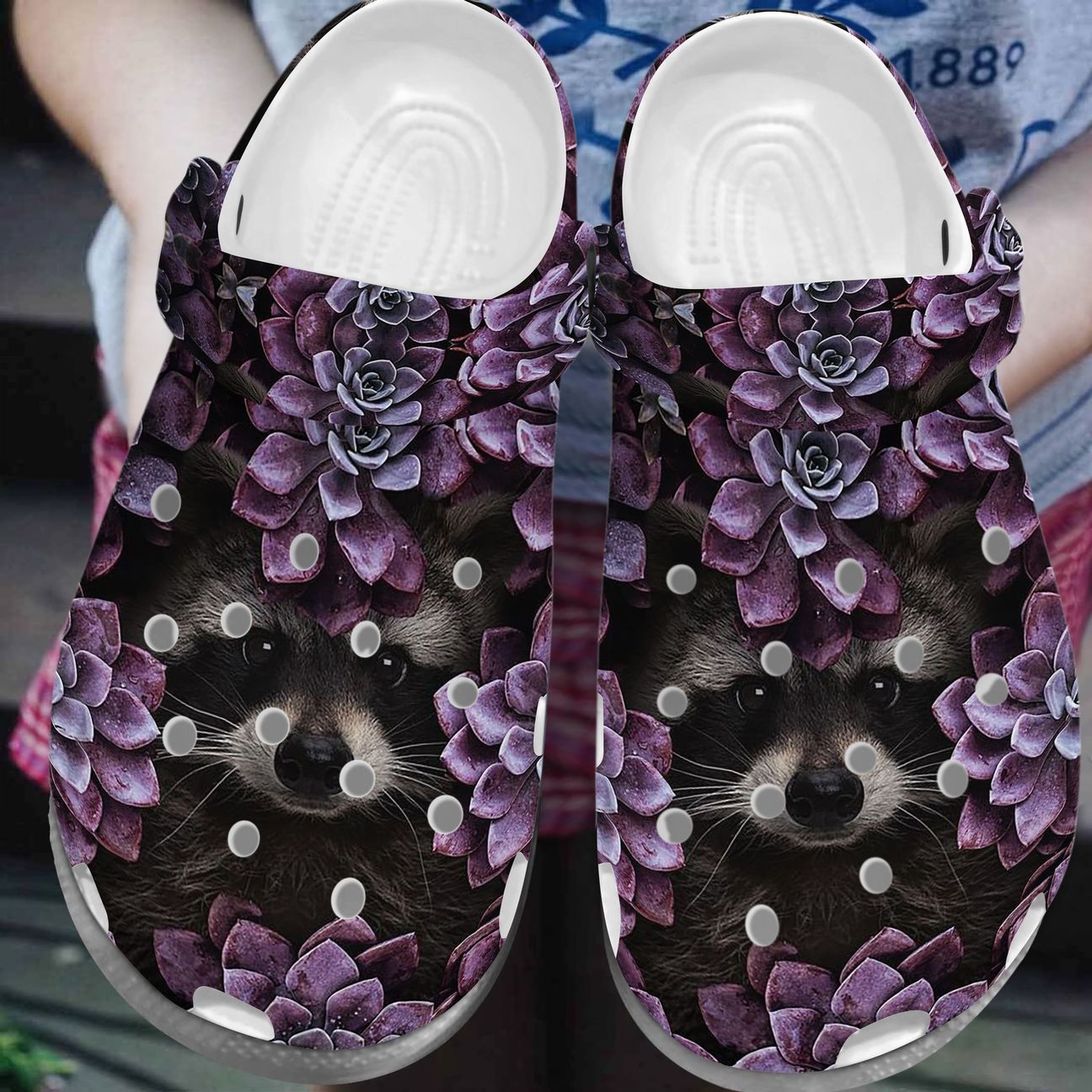 Raccoon Personalize Clog, Custom Name, Text, Fashion Style For Women, Men, Kid, Print 3D