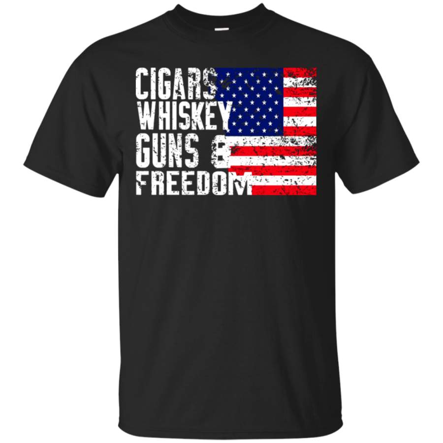 AGR America Independence Day Cigars Whiskey Guns And Freedom T-Shirt