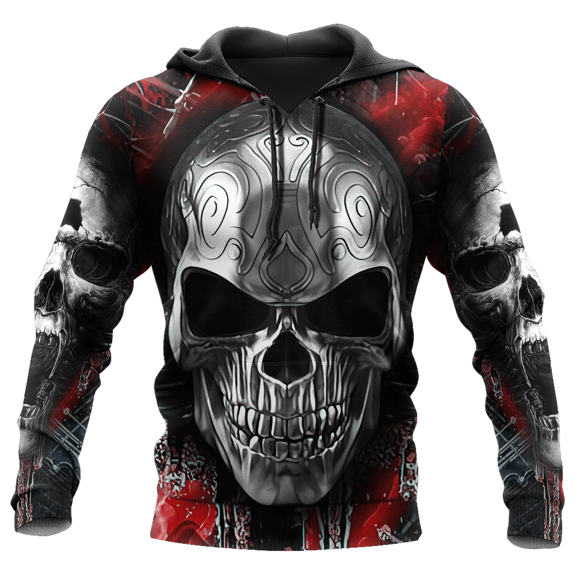 Dark Art Skull Hoodie For Men And Women