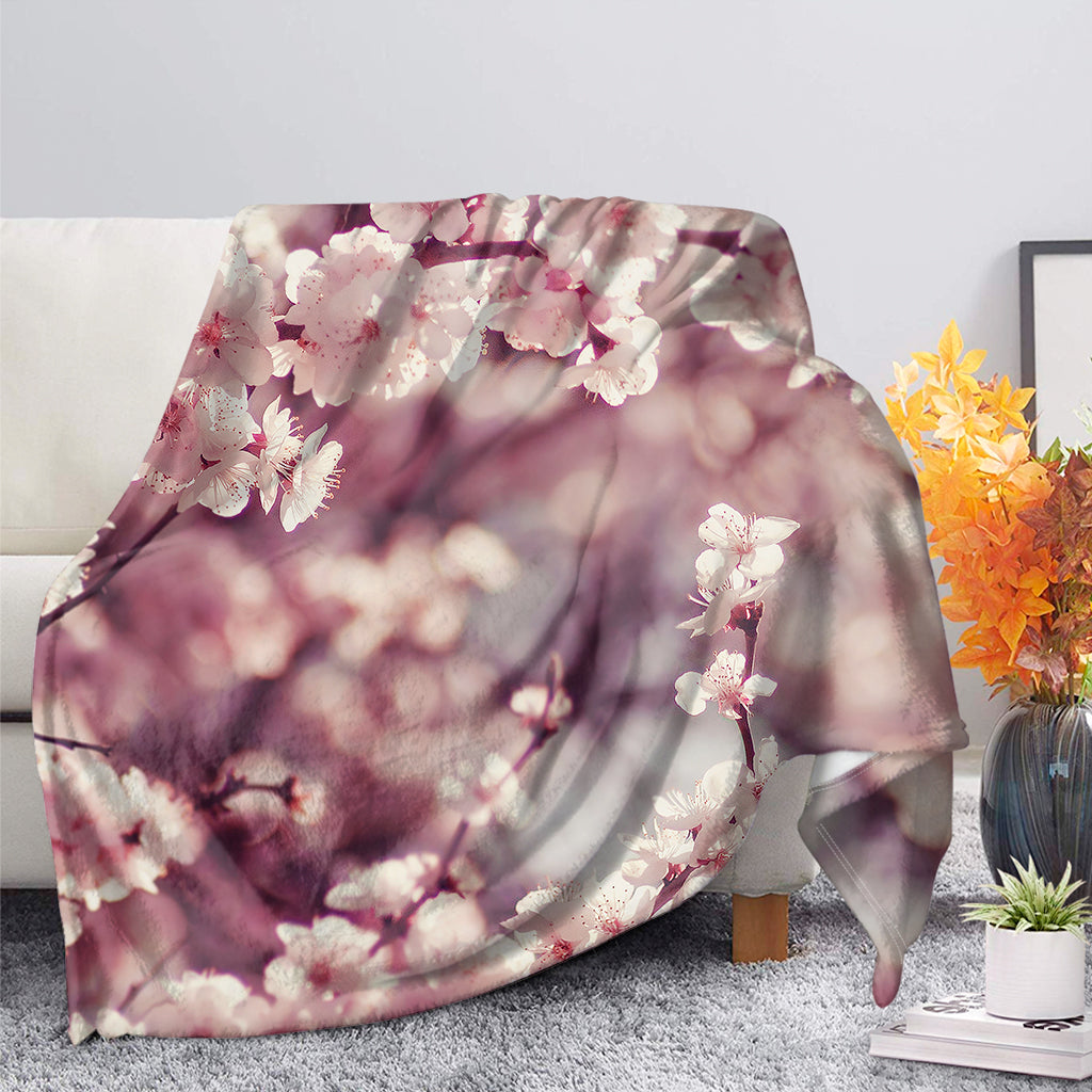 Spring Cherry Blossom Print Blanket