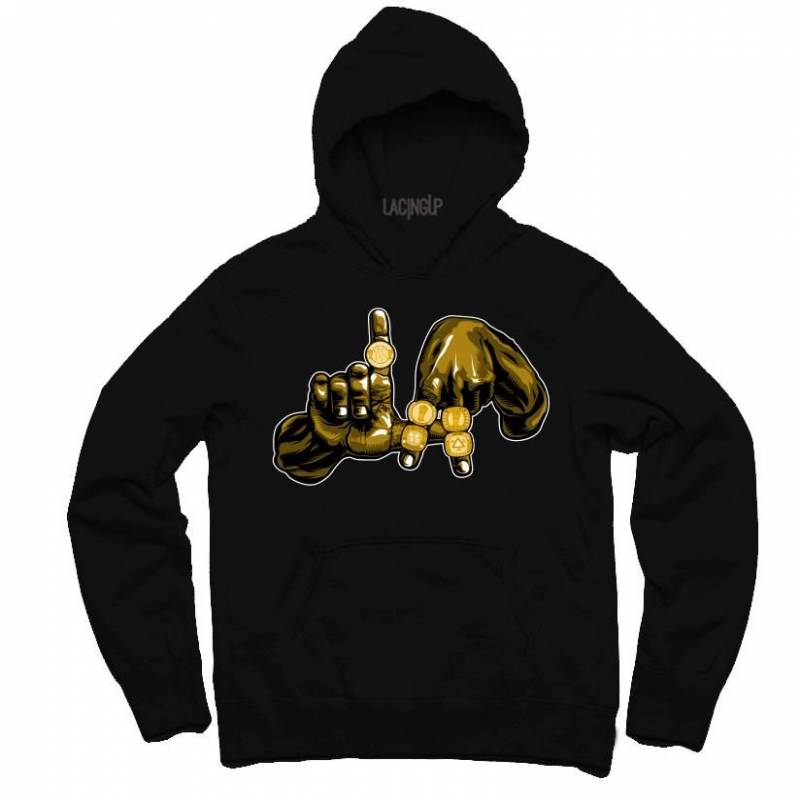 5 rings L.A black hoodie-Lacing Up