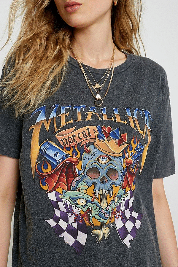 Uo Metallica Flag Shirt