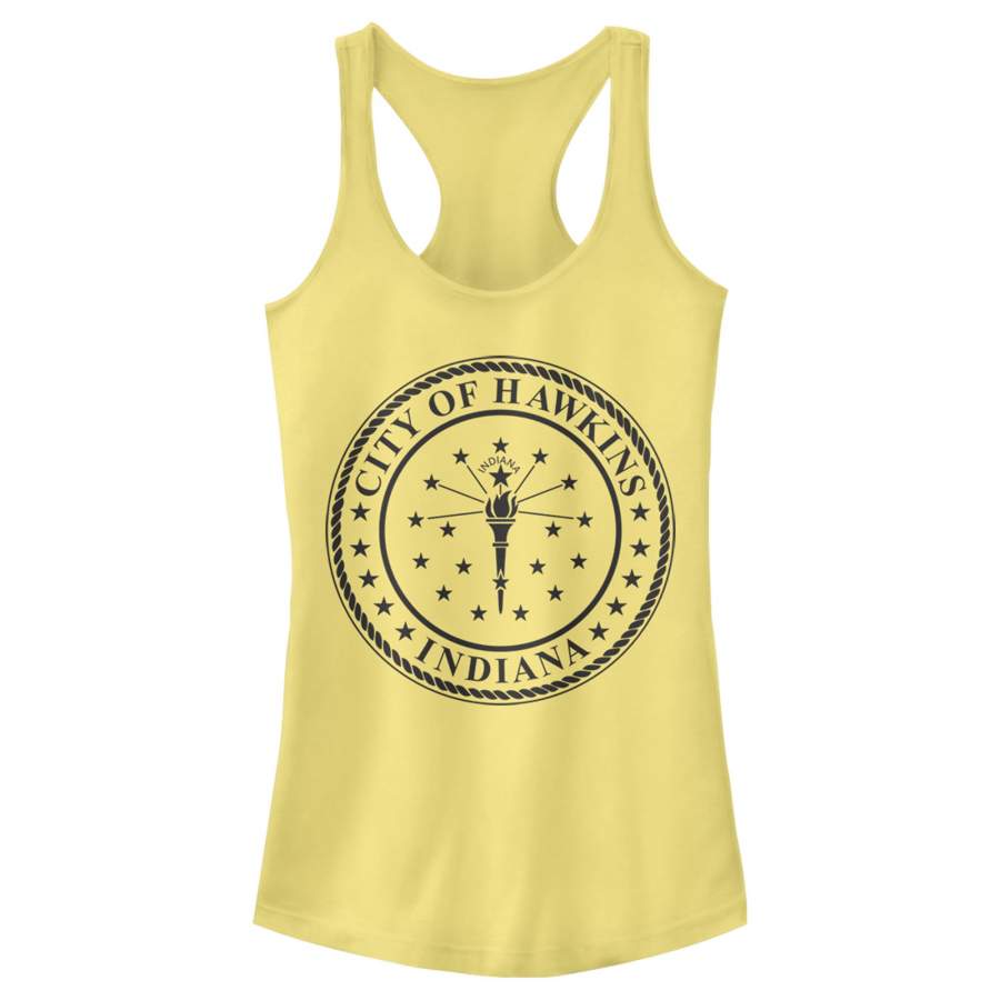 Stranger Things Junior’s City of Hawkins Crest  Racerback Tank