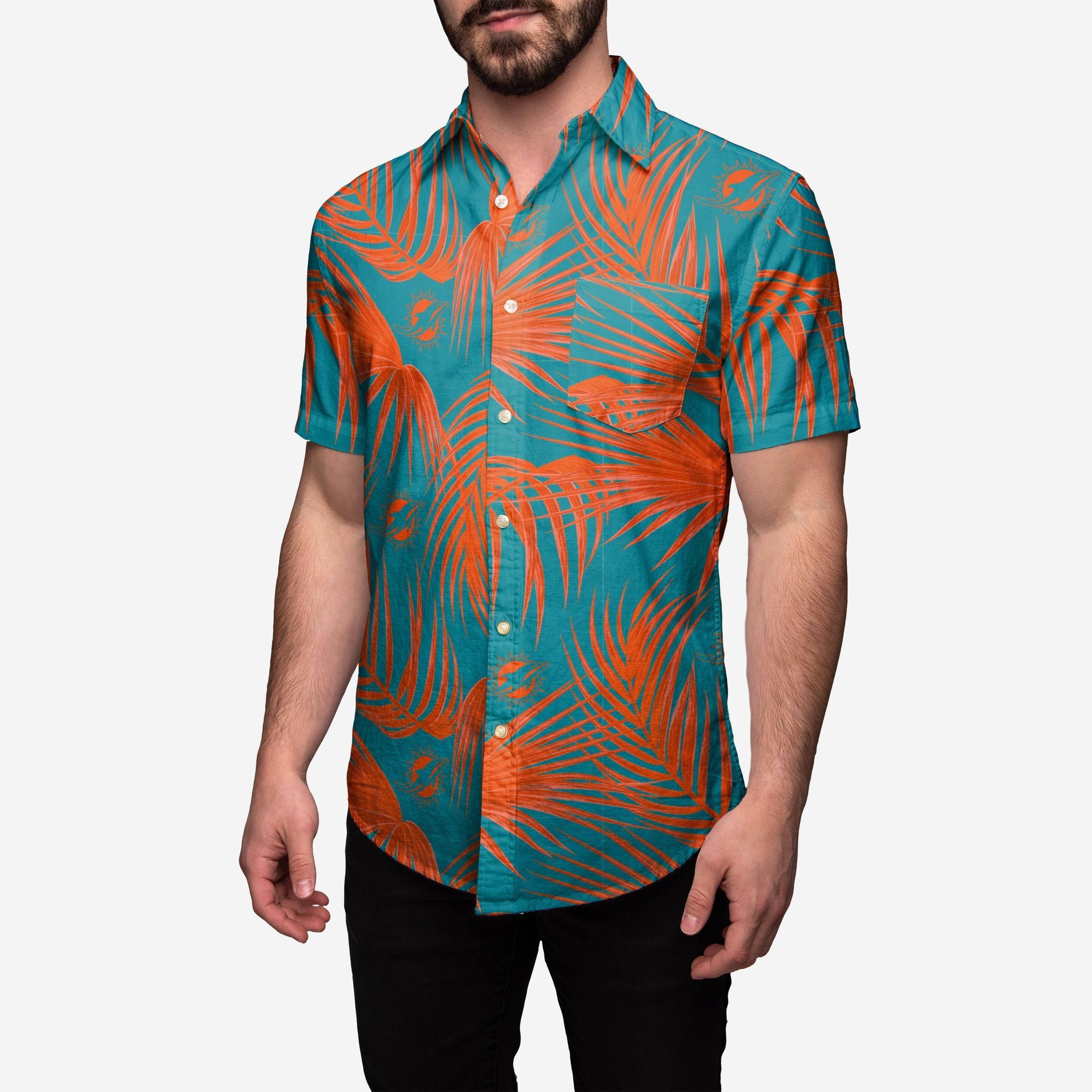 Miami Dolphins Hawaiian Button Up Shirt