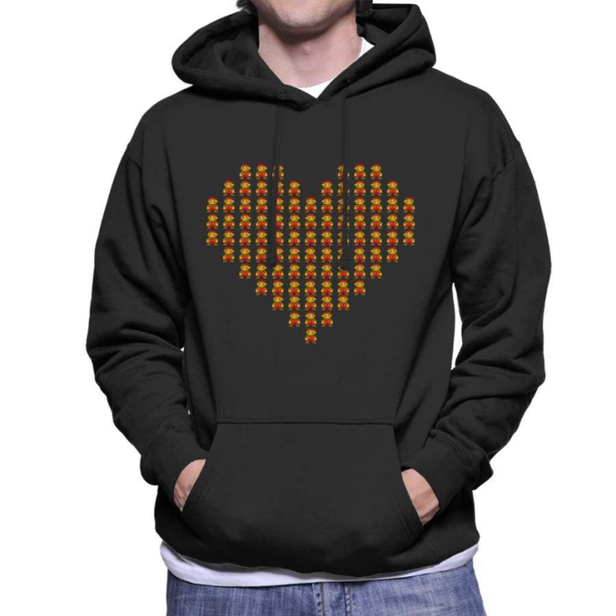 Super Mario Love Heart Men’s Hooded Sweatshirt