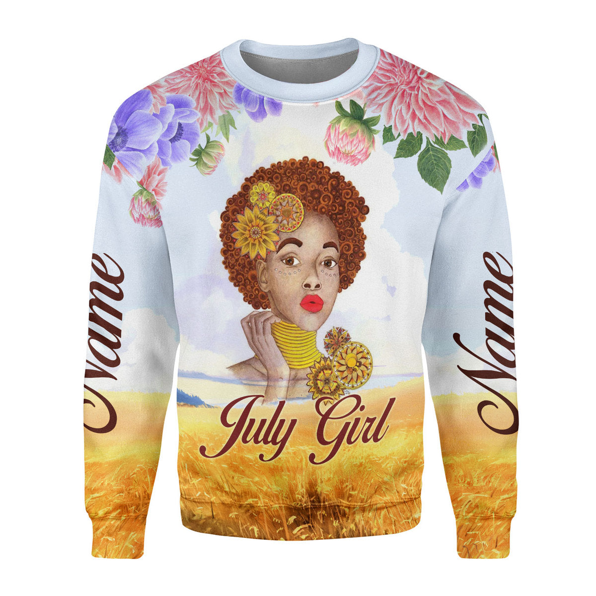 Customspig Personalized Ugly Sweater July Girl All Over Printed