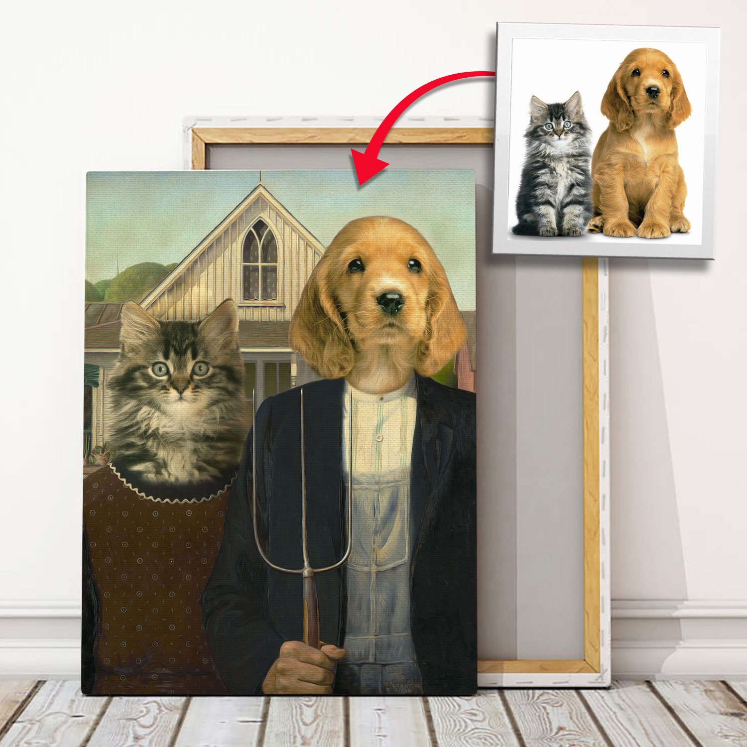 American Gothic Pets – Custom Pet Canvas