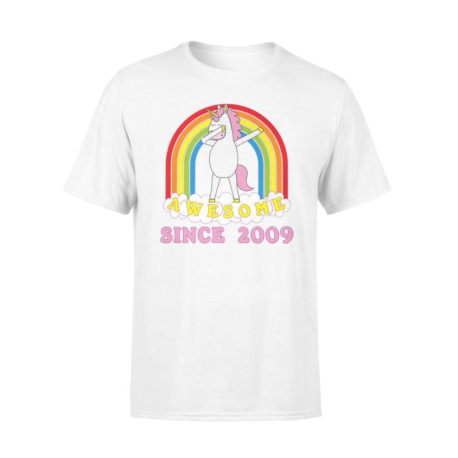 Awesome Since 2009 Cute Unicorn 9th Birthday Funny T Shirt