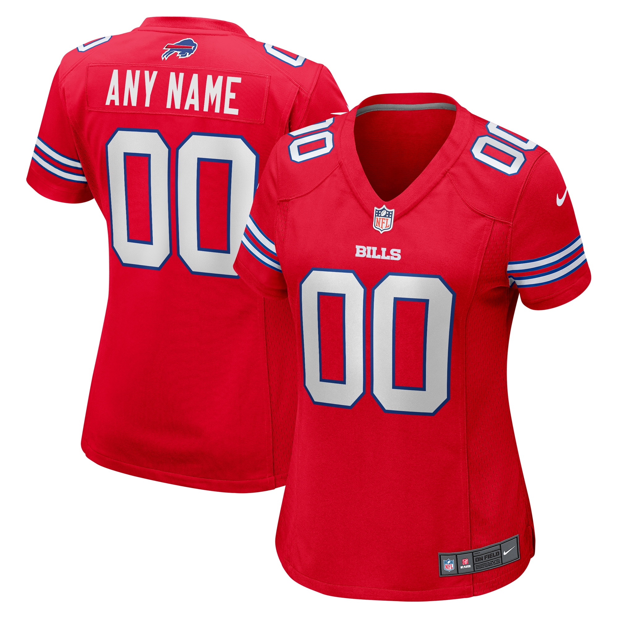 Women’s Buffalo Bills Red Alternate Custom Game Jersey