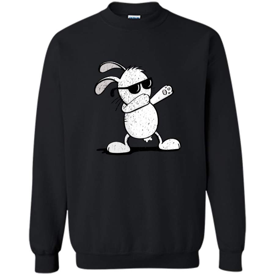 Dabbing Easter Bunny Boys Vintage T Shirt Dab Dance Printed Crewneck Pullover Sweatshirt 8 oz