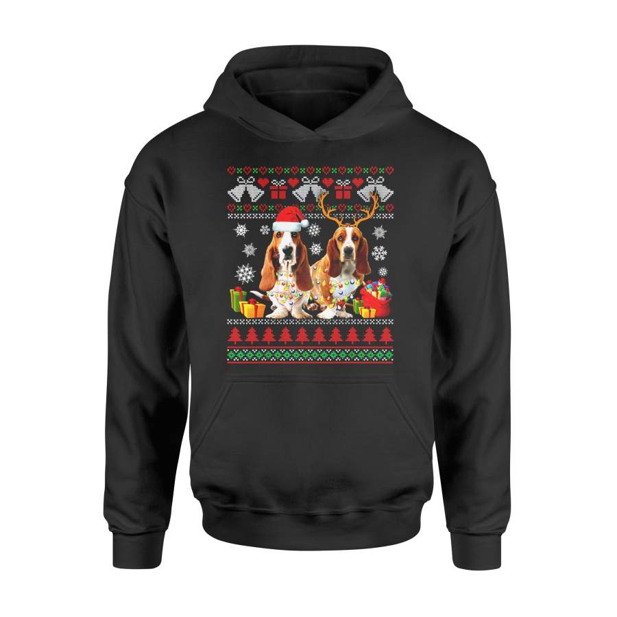 Christmas gift idea Basset Hound Dog Ugly Xmas Puppy Xmas Pajama T-Shirt – Standard Hoodie