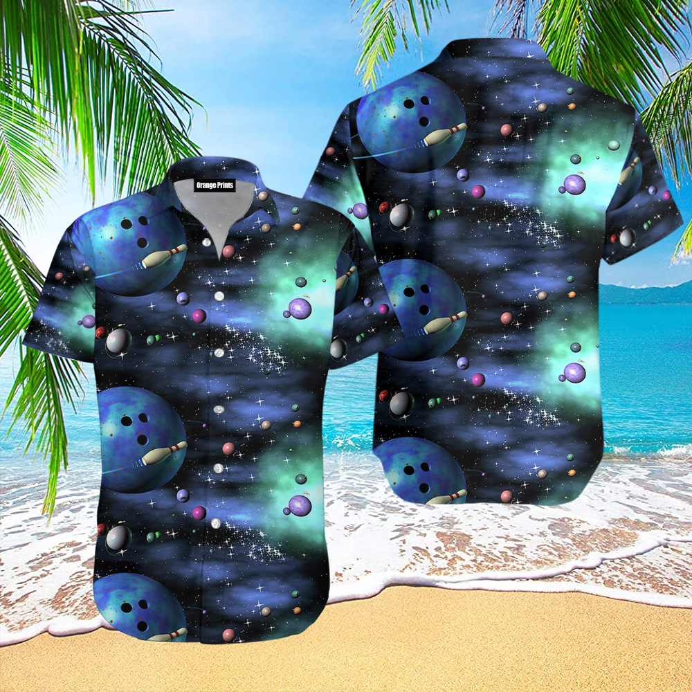 Bowling Galaxy The Universe Aloha Hawaii Shirts For Men Women Ha80045