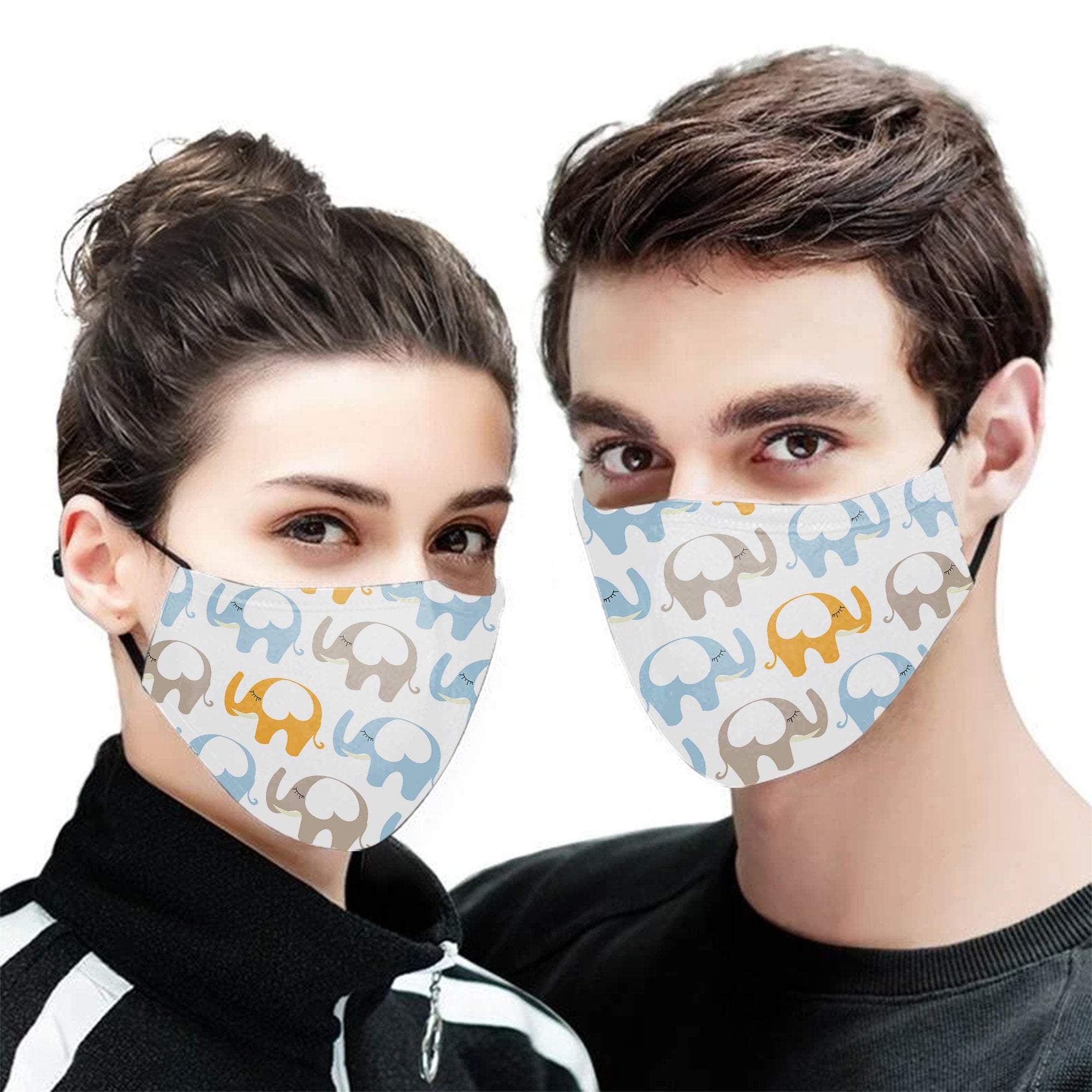 Hearts Of Elephants Personalized Face Mask Face Cover Filter Pm 2.5 Polyester Antibacterial 3D Men, Women Fashion Outdoor