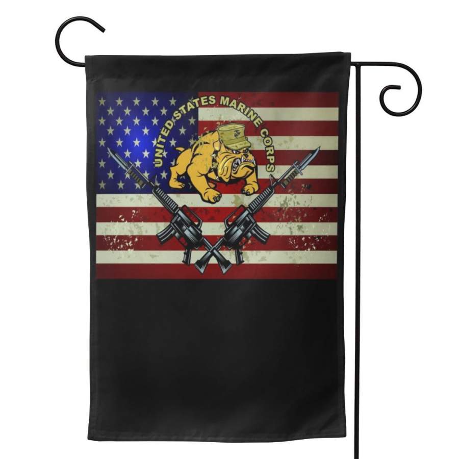 2 Pcs Garden Flag United States Marine Corps Bulldog Horizontal Poster 12.5″x18″ -Mothers Day, Birthday Gifts for Mom, Dad, Wife, Husband, Daughters, Grandma, Friends