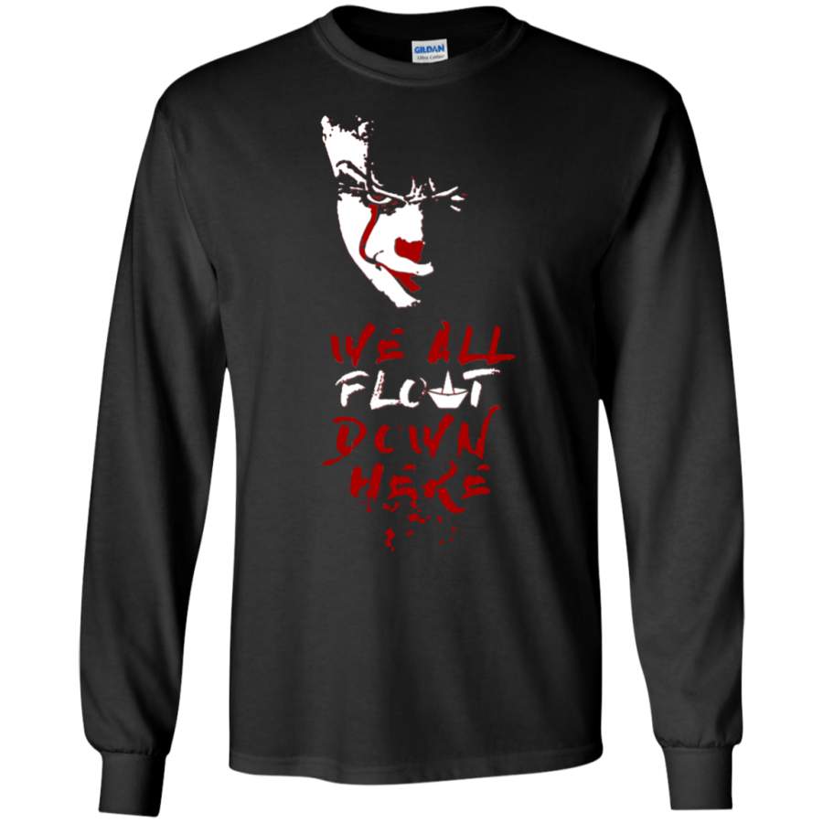 Red Balloon We All Float Down Clown Horror Halloween LS shirt/Hoodie/Sweatshirt