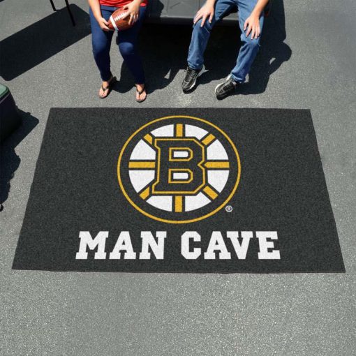 Boston Bruins Man Cave Ultimat Logo Custom Area Rug Carpet Full Sizes Home Living Rugs Carpet Decor