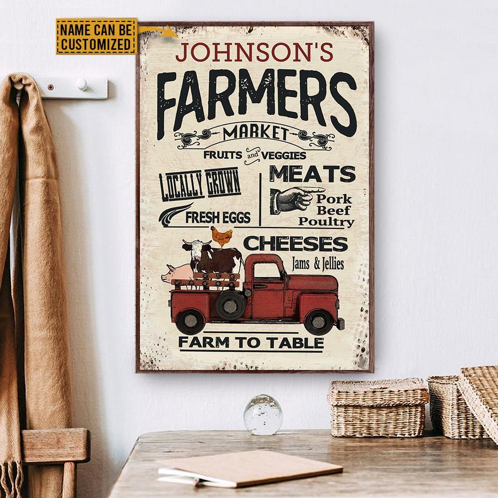 Aeticon Gifts Personalized Cattle Markets Farm Canvas Mom Dad Gift Home Decor