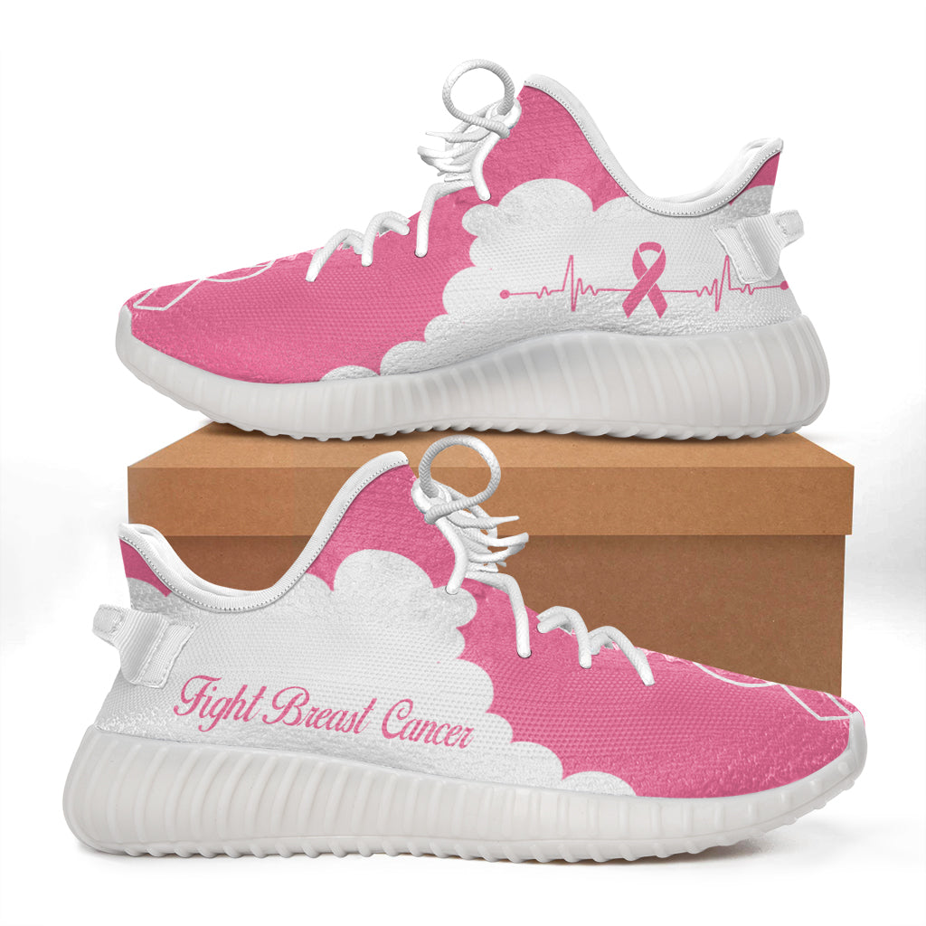 Breast Cancer Shoes Cloudy Pink White Coconut Shoes Print Lightweight – Best Shoes For Men And Women