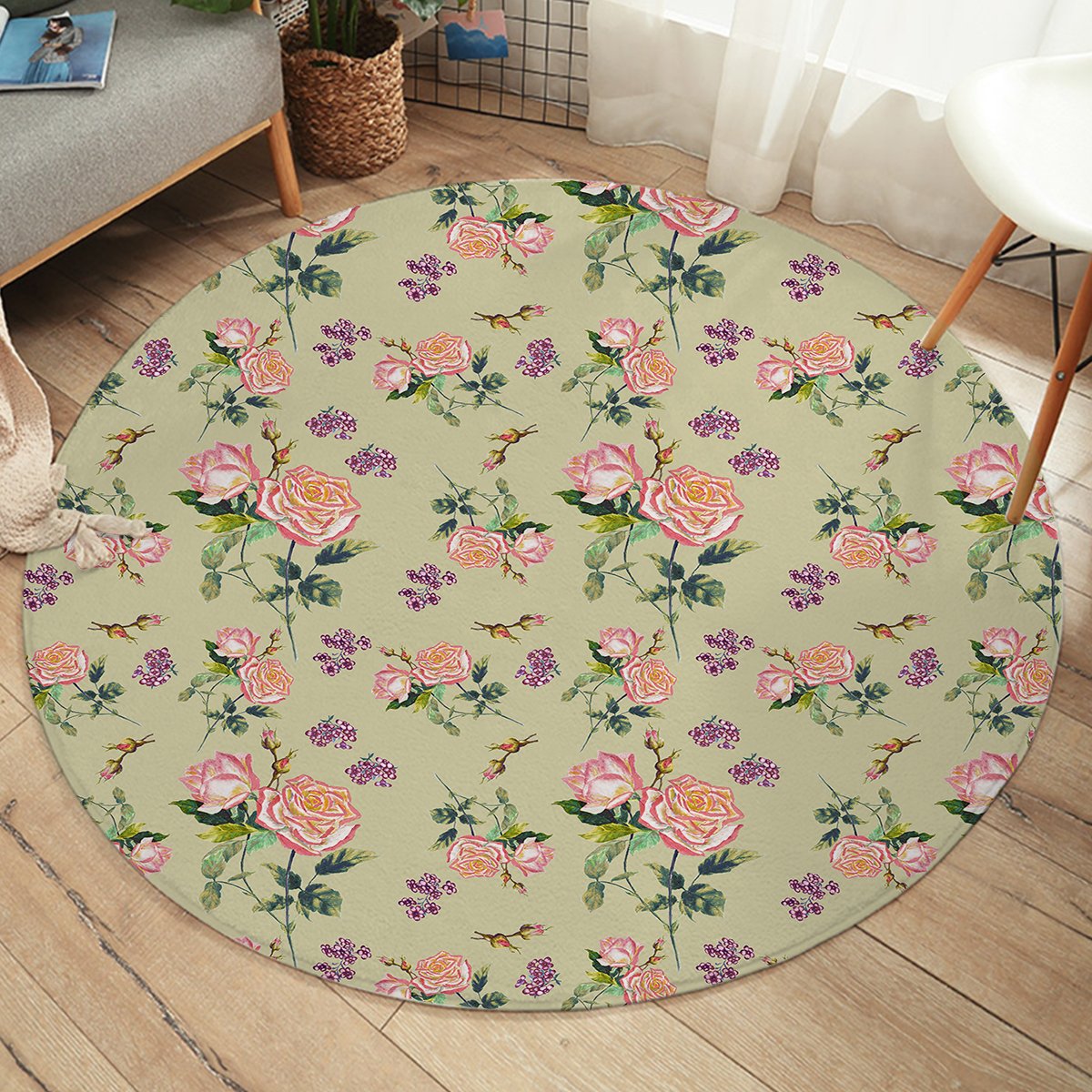 Floral SW2244 Round Rug
