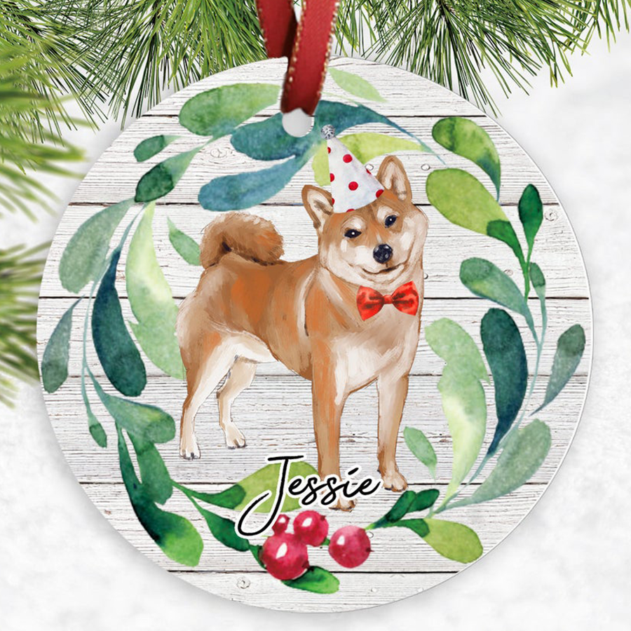 Shiba Inu Christmas Ornament , Dog Ornament