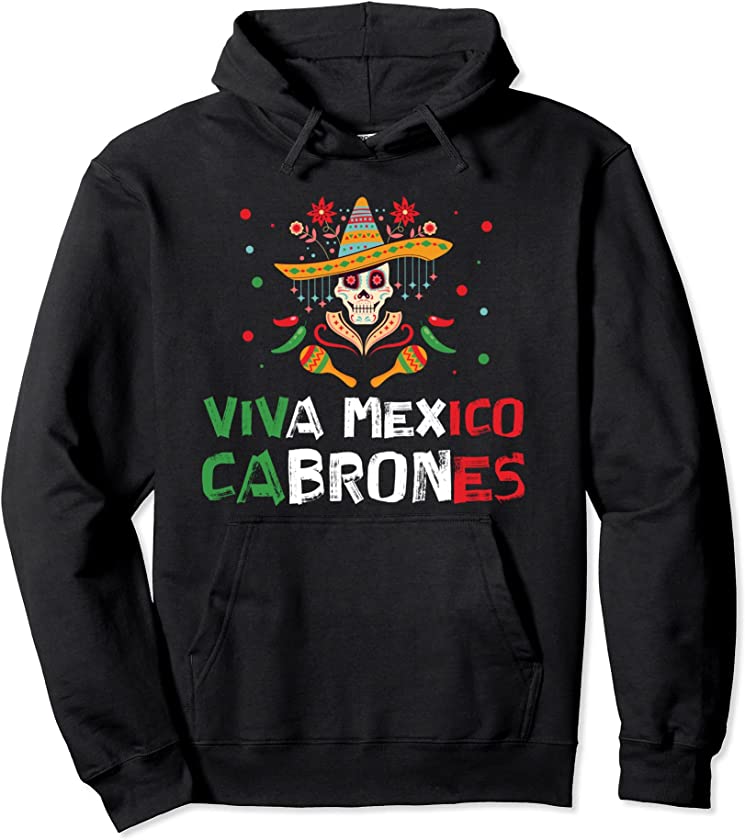 Viva Mexico Mexican Flag México Heritage Hispanic Latino Pullover Hoodie