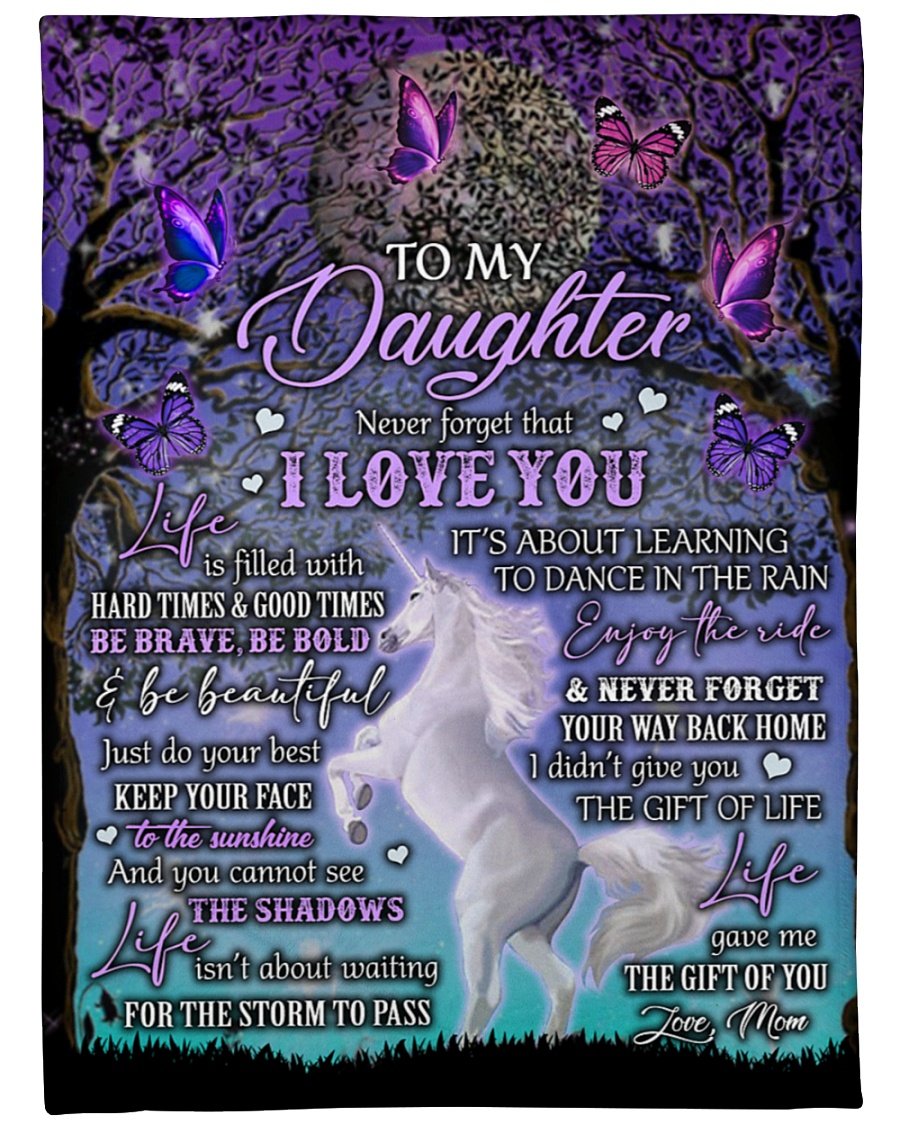 To My Daughter Never Forget That I Love You Blanket Gift For Daughter Gift For Graduation Family Gift Gift From Mom To Daughter Home Decor Bedding Couch Sofa Soft and Comfy Cozy