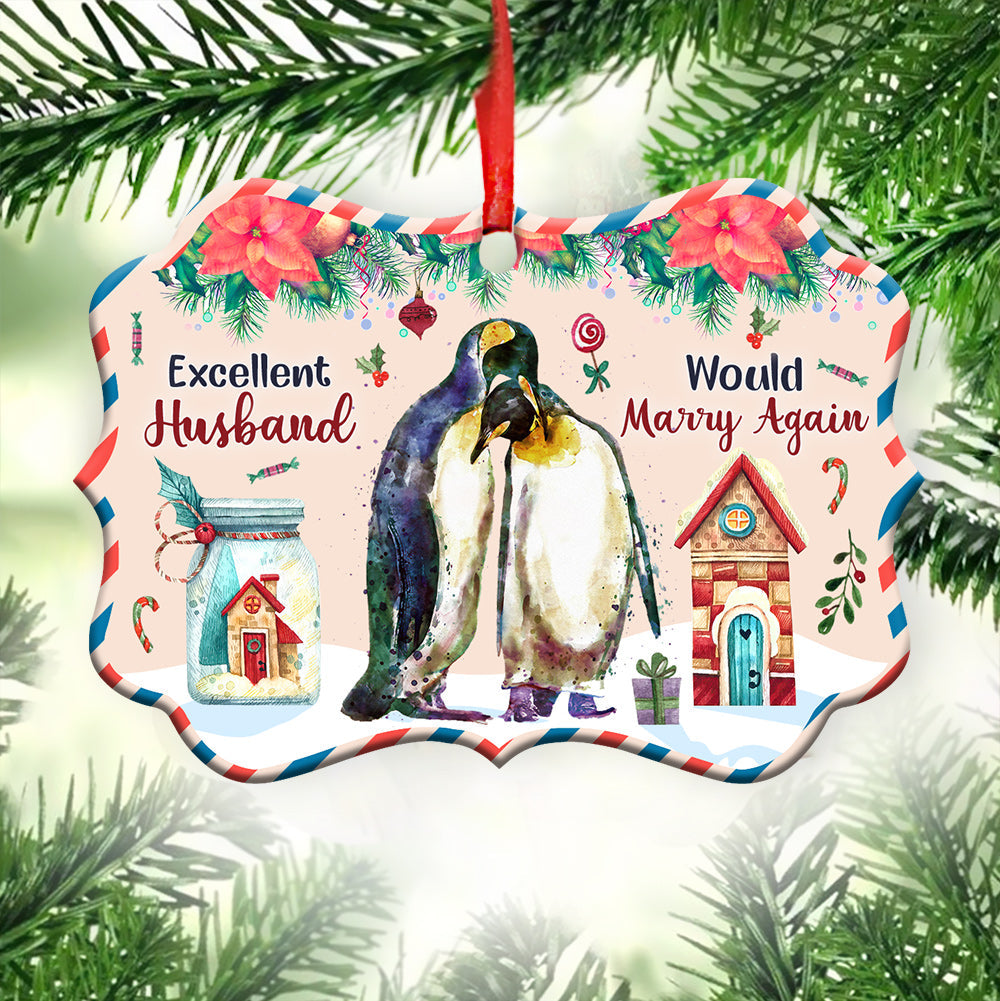 Penguin Excellent Husband Would Marry Again – Horizontal Ornament