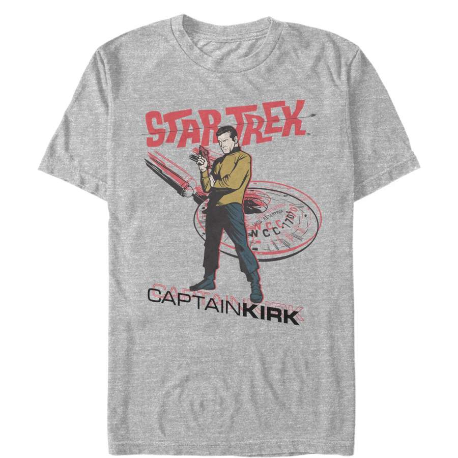 Star Trek Men’s Groovy Captain Kirk Pose  T Shirt