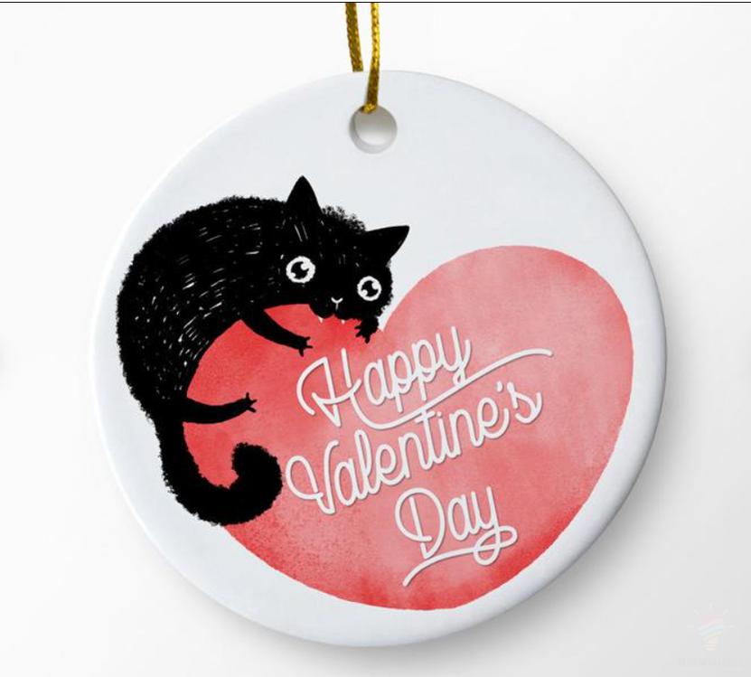 Cat Valentine Valentine Ornament Valentine Gift Ideas Valentine’S Day Ornaments Valentine Gnomes