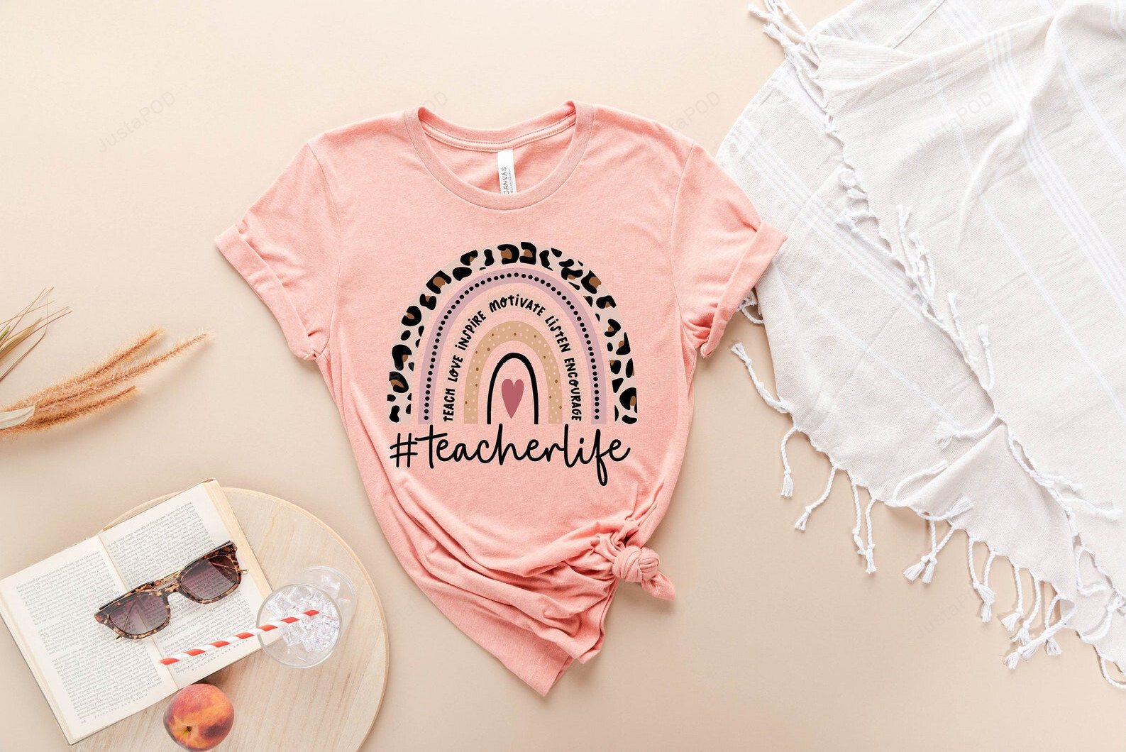 Teacher Life Shirts, Teacher Rainbow Shirts, Back To School Shirt, Inspirational Teacher Shirt, Teacher Leopard Shirt, Gift For Teachers, Cute Teacher Shirts Gift For Her